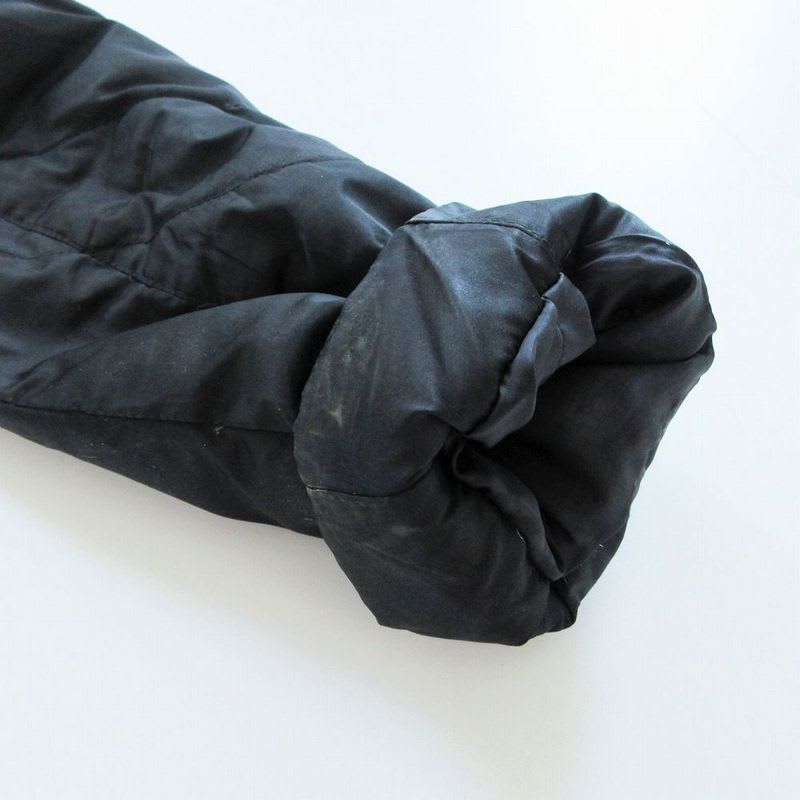 Versace Quilted Long Down Coat Outer Zip Up Black Ladies