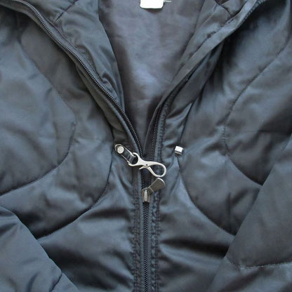 Versace Quilted Long Down Coat Outer Zip Up Black Ladies
