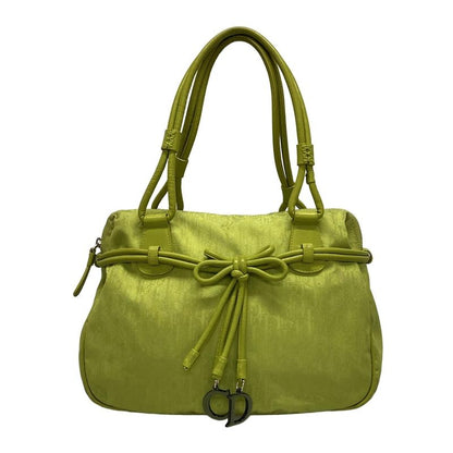 Dior Christian Dior Handbag Trotter Light Green Ribbon Leather