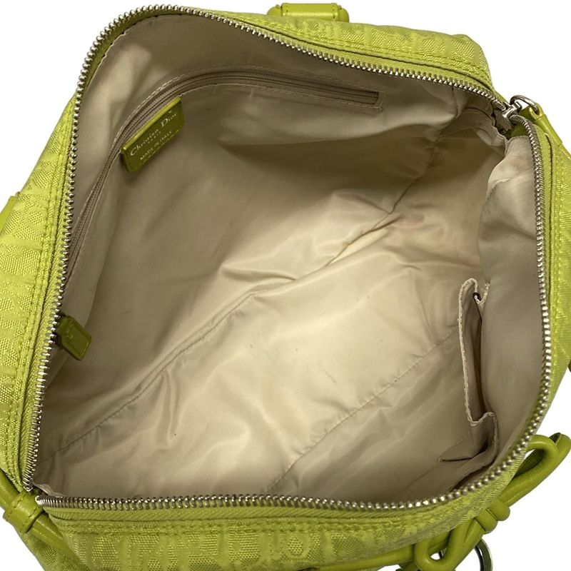 Dior Christian Dior Handbag Trotter Light Green Ribbon Leather