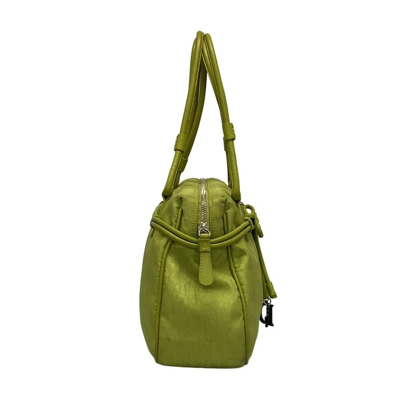 Dior Christian Dior Handbag Trotter Light Green Ribbon Leather