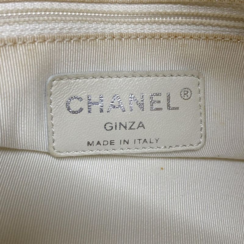 Chanel Tote Bag Ephemeral Line White X Silver Leather