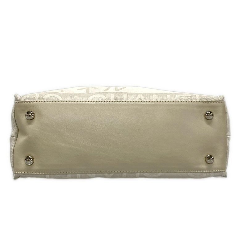 Chanel Tote Bag Ephemeral Line White X Silver Leather