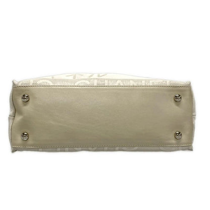 Chanel Tote Bag Ephemeral Line White X Silver Leather