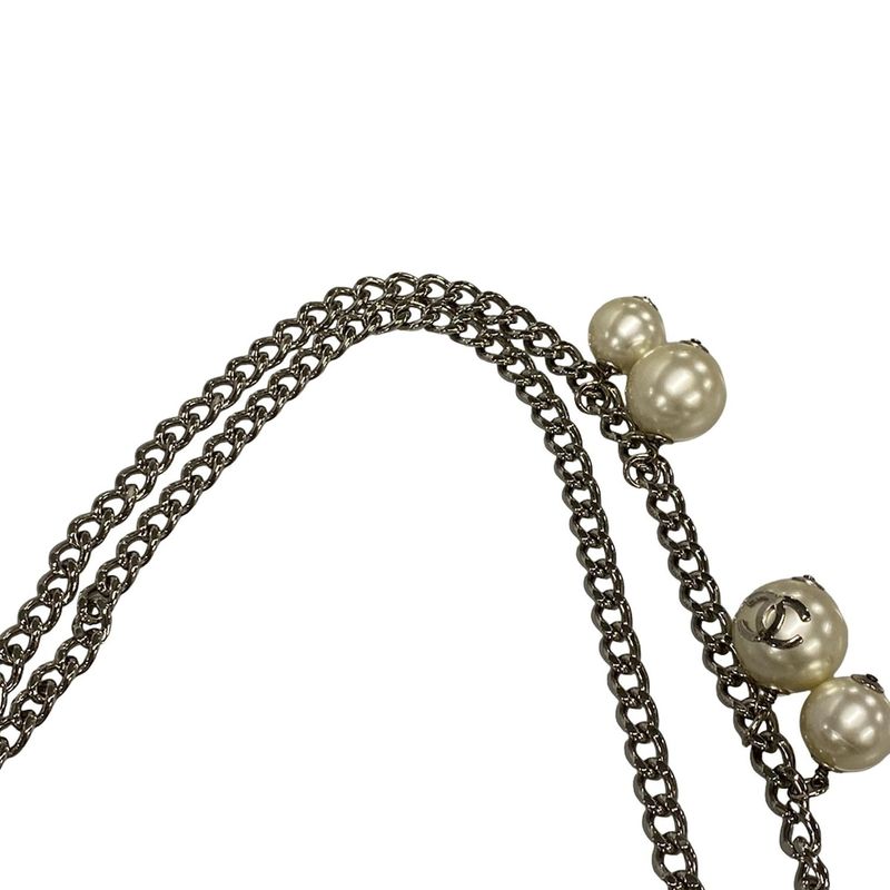 Chanel Tote Bag Ephemeral Line White X Silver Leather