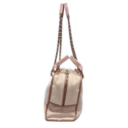 Chanel Shoulder Bag Deauville Beau Ring Bag Pink Chain Shoulder 2way Silver