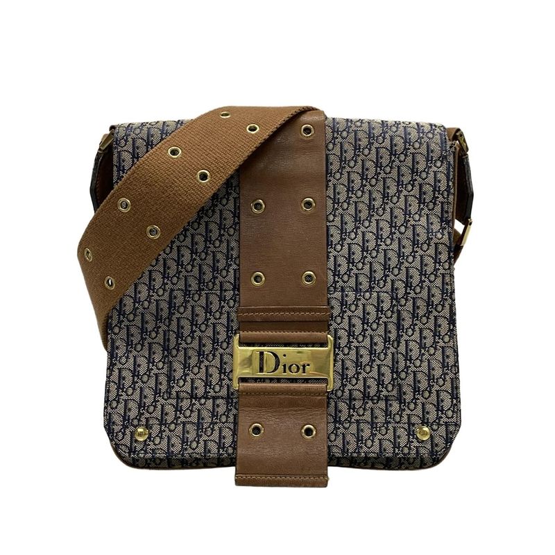 Dior Christian Dior Shoulder Bag Street Chic Trotter Navy X Ivory X Brown