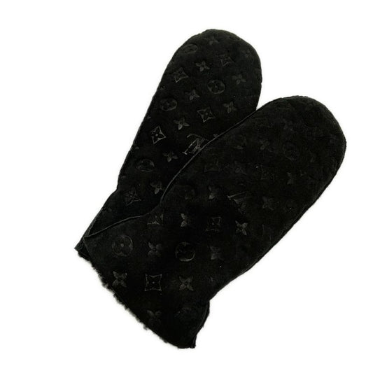 Louis Vuitton Gloves Women's M76454 Black Monogram Muff Mittens Mouton