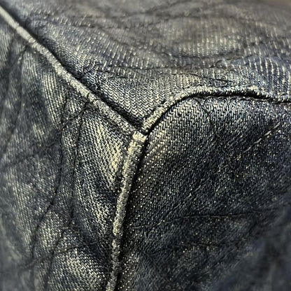 Dior Christian Dior Tote Bag Cannage Stitch Navy Plastic Handle