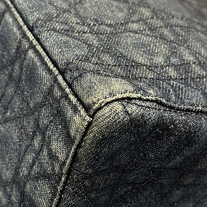 Dior Christian Dior Tote Bag Cannage Stitch Navy Plastic Handle