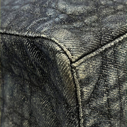 Dior Christian Dior Tote Bag Cannage Stitch Navy Plastic Handle