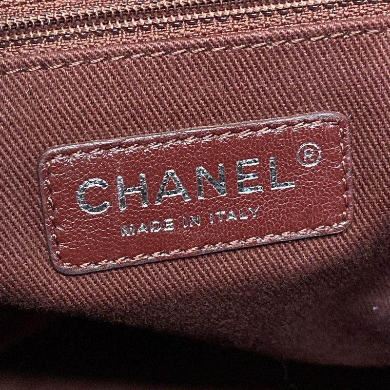 Chanel Tote Bag Deauville Line PM Red Chain Shoulder Silver Hardware