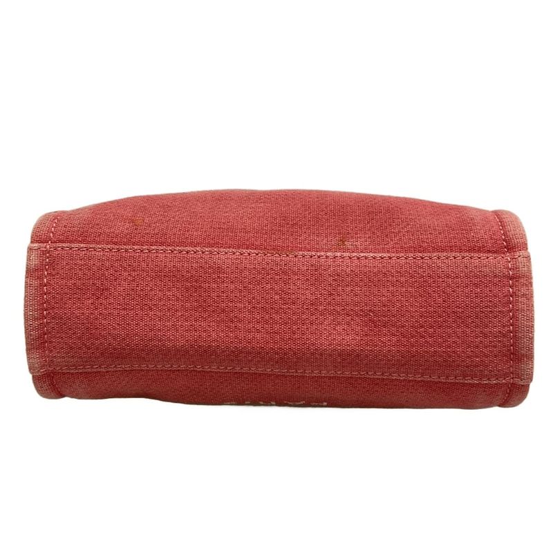 Chanel Tote Bag Deauville Line PM Red Chain Shoulder Silver Hardware