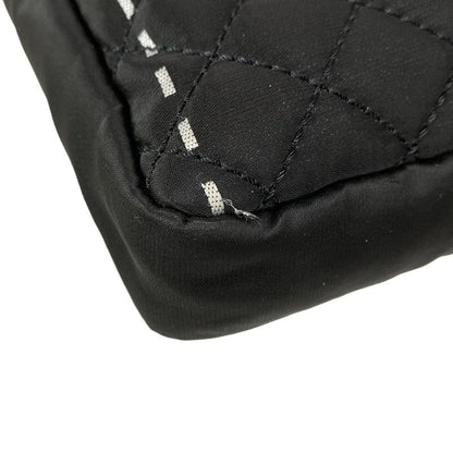 Chanel Shoulder Bag Matelasse Black X White Flap Bag Silver Hardware Chain