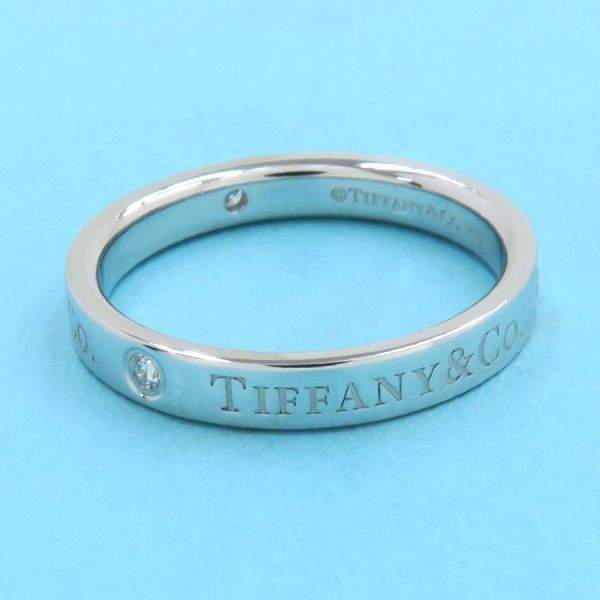 Tiffany & Co Flat Band Ring 3P Diamond 3mm (0.12in)#12.5
