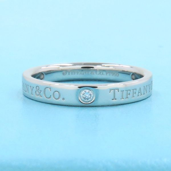 Tiffany & Co Flat Band Ring 3P Diamond 3mm (0.12in)#12.5