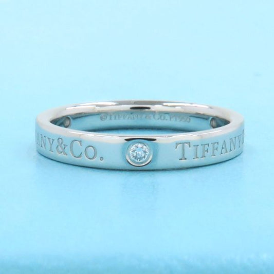 Tiffany & Co Flat Band Ring 3P Diamond 3mm (0.12in)#12.5