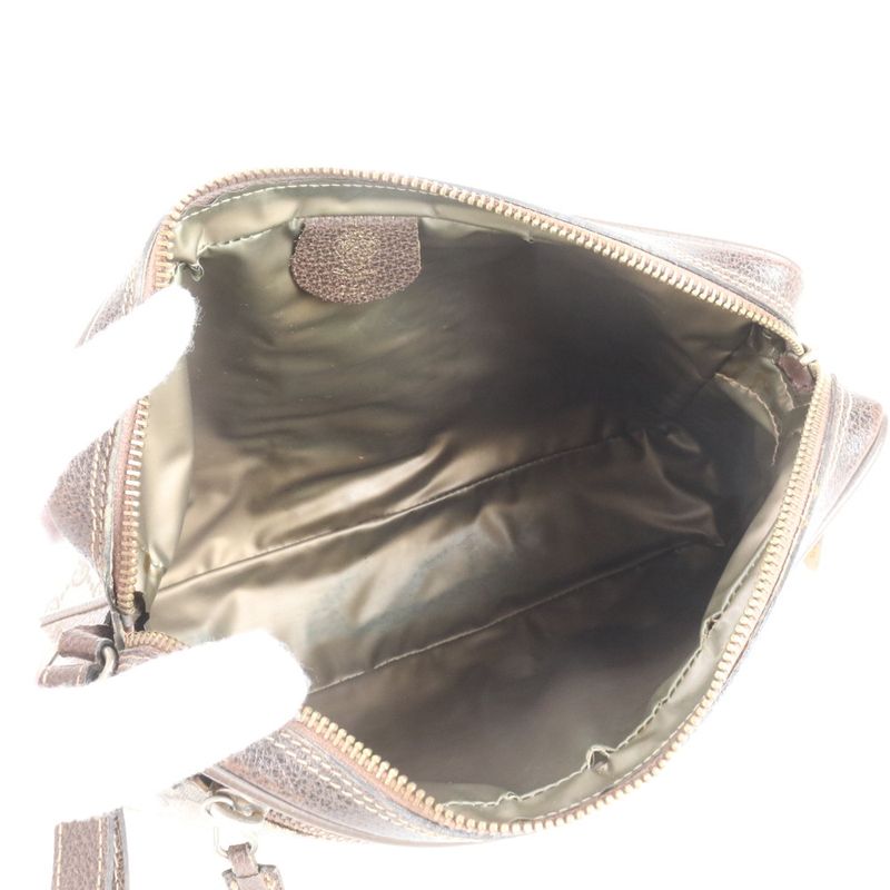 Old Gucci GG Supreme Sherry Line Leather Second Bag Clutch Pouch Genuine
