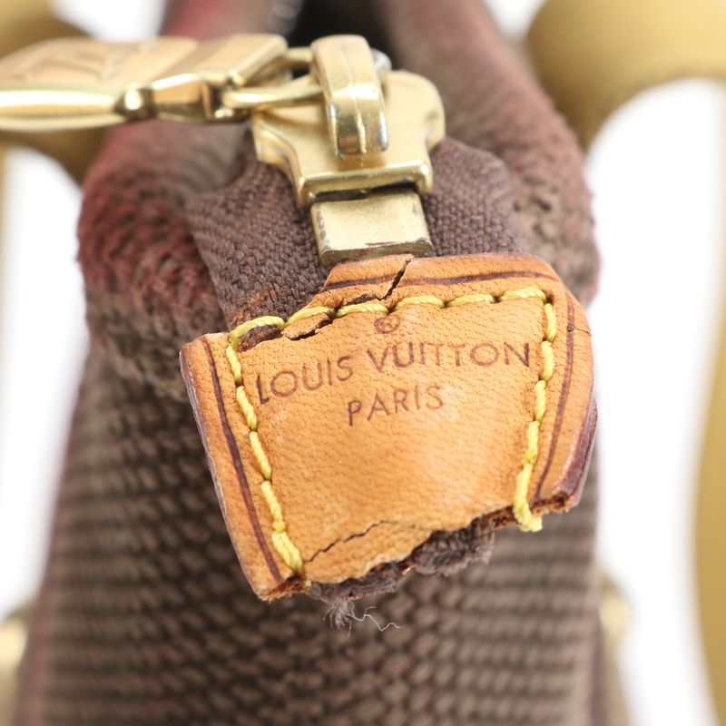 Louis Vuitton Antigua Cabas MM Blanc M40086 Leather Canvas Tote Bag Shoulder