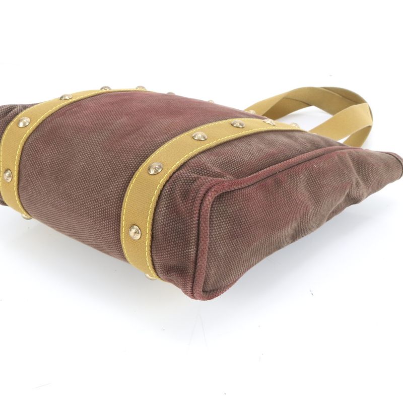 Louis Vuitton Antigua Cabas MM Blanc M40086 Leather Canvas Tote Bag Shoulder