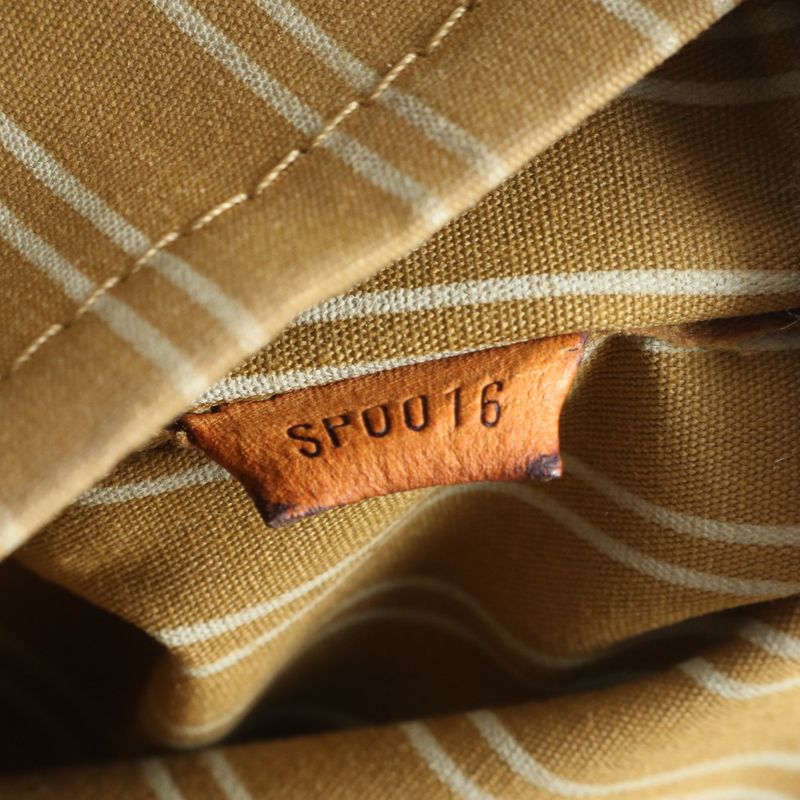 Louis Vuitton Antigua Cabas MM Blanc M40086 Leather Canvas Tote Bag Shoulder