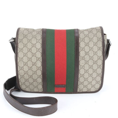 Gucci GG Supreme Sherry Line 145844 Leather Shoulder Bag Crossbody Messenger