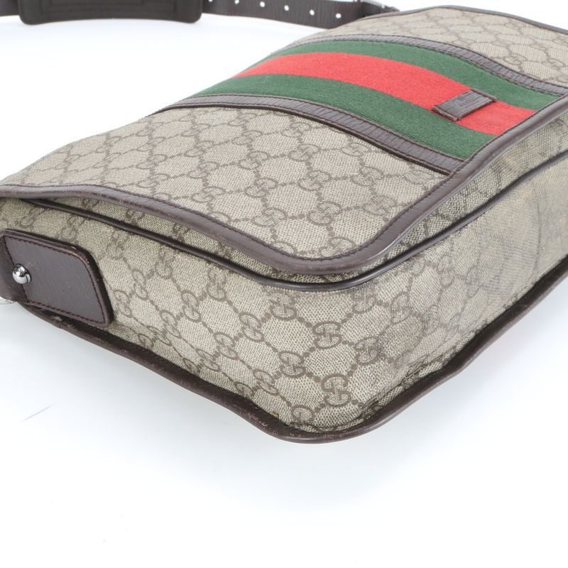 Gucci GG Supreme Sherry Line 145844 Leather Shoulder Bag Crossbody Messenger