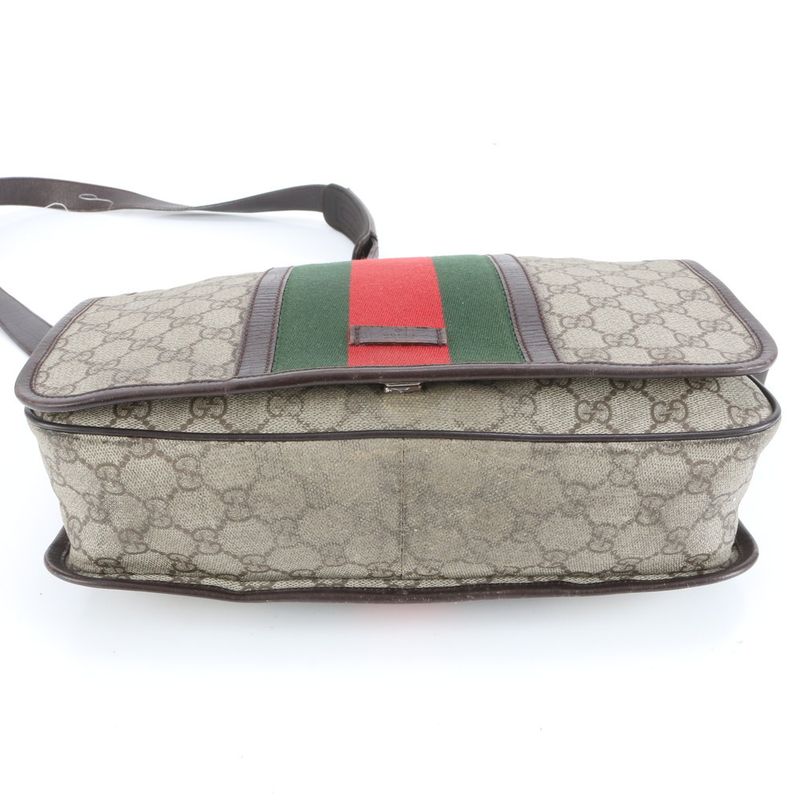 Gucci GG Supreme Sherry Line 145844 Leather Shoulder Bag Crossbody Messenger