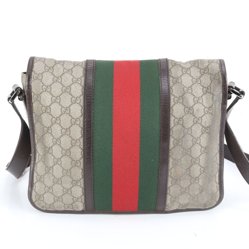 Gucci GG Supreme Sherry Line 145844 Leather Shoulder Bag Crossbody Messenger