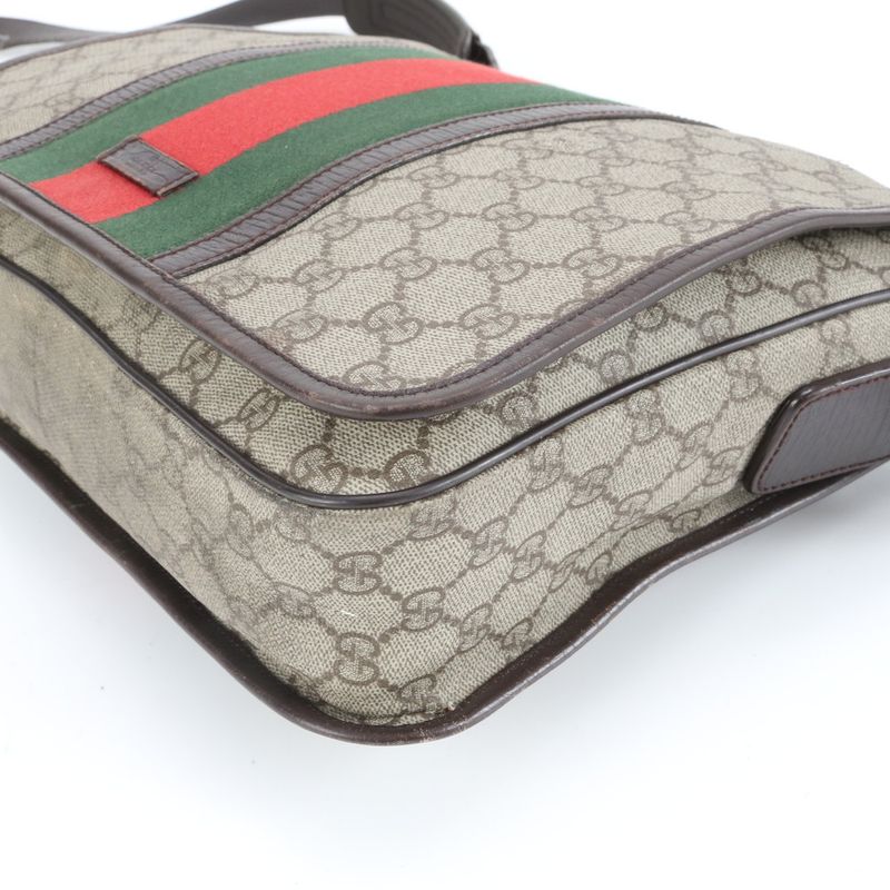 Gucci GG Supreme Sherry Line 145844 Leather Shoulder Bag Crossbody Messenger