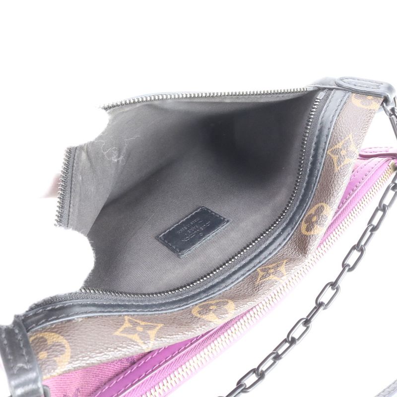 Louis Vuitton Monogram Flat Messenger M44641 Leather 2WAY Shoulder Bag Crossbody