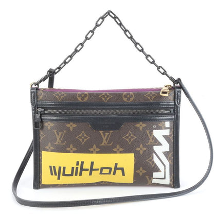 Louis Vuitton Monogram Flat Messenger M44641 Leather 2WAY Shoulder Bag Crossbody