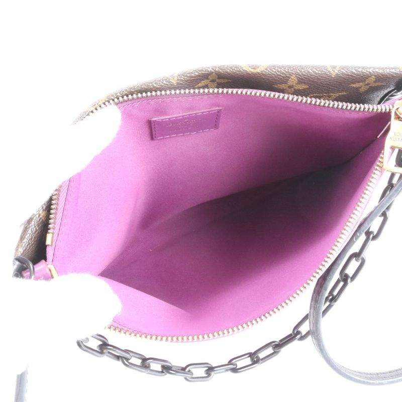 Louis Vuitton Monogram Flat Messenger M44641 Leather 2WAY Shoulder Bag Crossbody