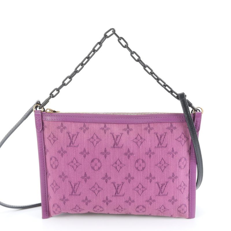 Louis Vuitton Monogram Flat Messenger M44641 Leather 2WAY Shoulder Bag Crossbody