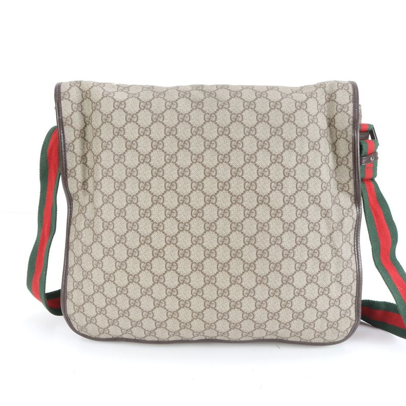 Gucci GG Supreme Sherry Line 189748 Leather Shoulder Bag Crossbody Messenger