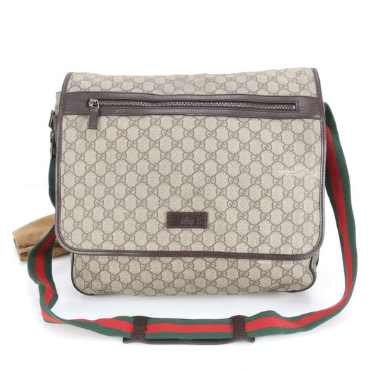Gucci GG Supreme Sherry Line 189748 Leather Shoulder Bag Crossbody Messenger