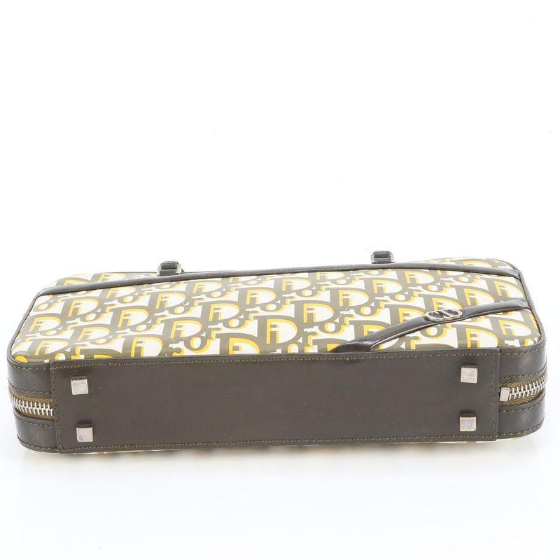 Christian Dior Authenticity Card Trotter Leather Handbag Women's Rum Df21-1