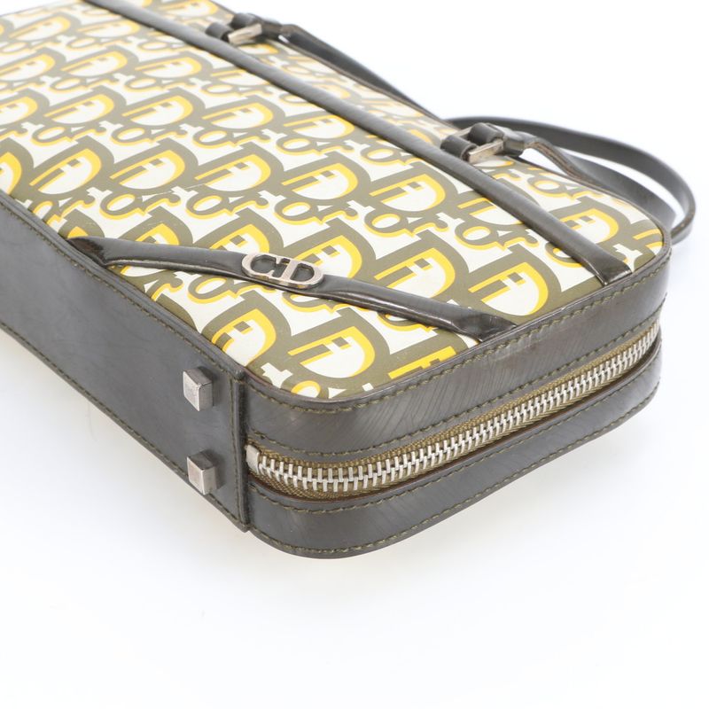 Christian Dior Authenticity Card Trotter Leather Handbag Women's Rum Df21-1