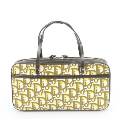 Christian Dior Authenticity Card Trotter Leather Handbag Women's Rum Df21-1