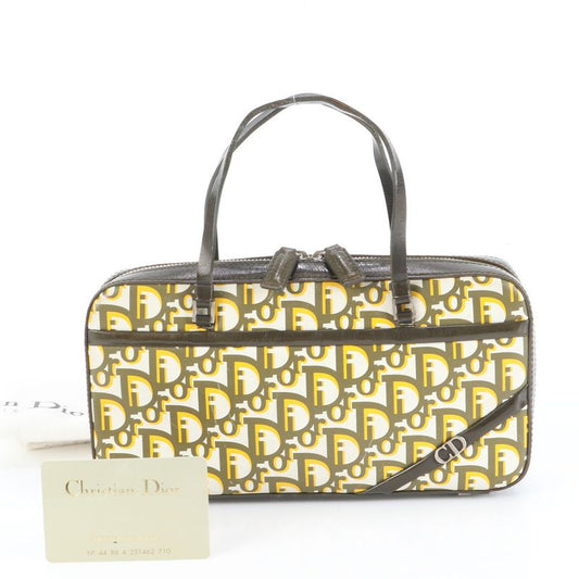 Christian Dior Authenticity Card Trotter Leather Handbag Women's Rum Df21-1