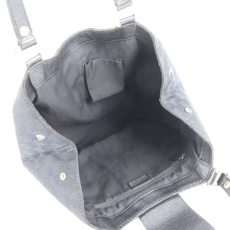 Gucci GG Canvas Sherry Line 211936 Leather Tote Bag Shoulder Genuine Leather