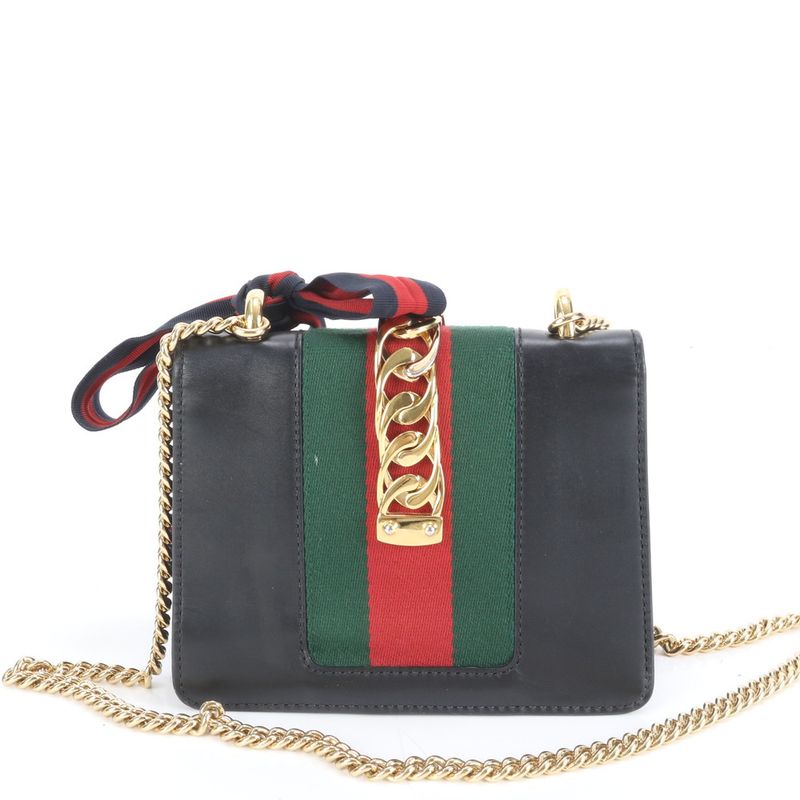 Gucci Sylvie Small 431666 Leather 2WAY Chain Shoulder Bag Crossbody Sherry Line