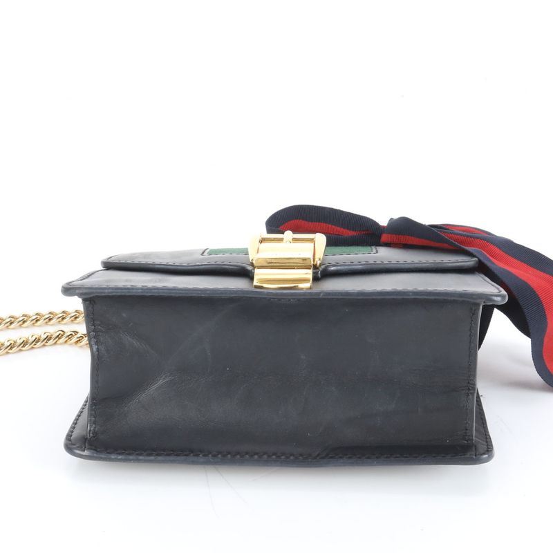 Gucci Sylvie Small 431666 Leather 2WAY Chain Shoulder Bag Crossbody Sherry Line