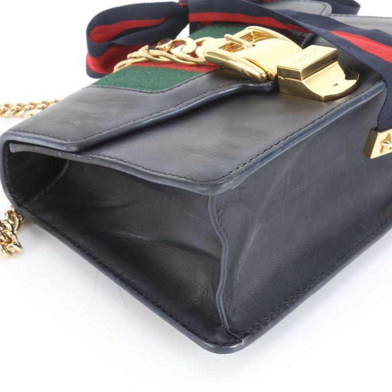 Gucci Sylvie Small 431666 Leather 2WAY Chain Shoulder Bag Crossbody Sherry Line