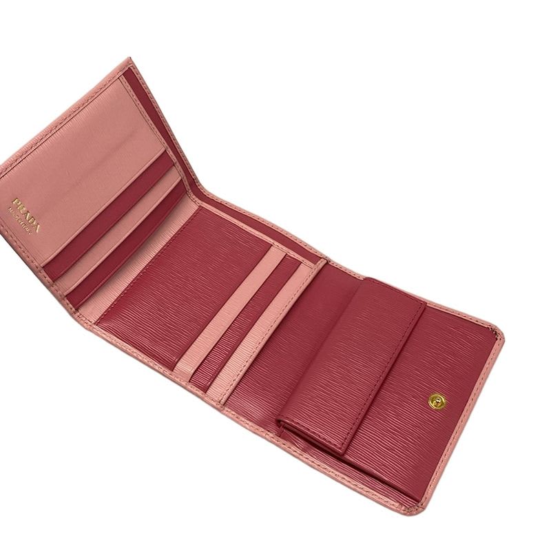 Prada Trifold Wallet 1 Mh176 Pink Leather