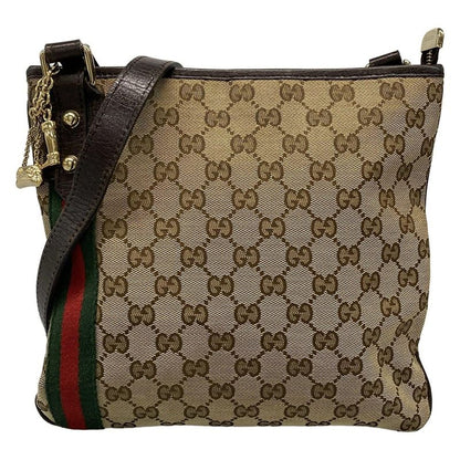 Gucci Shoulder Bag GG Pattern Sherry (web) 144388 Dark Brown X Beige X Multi