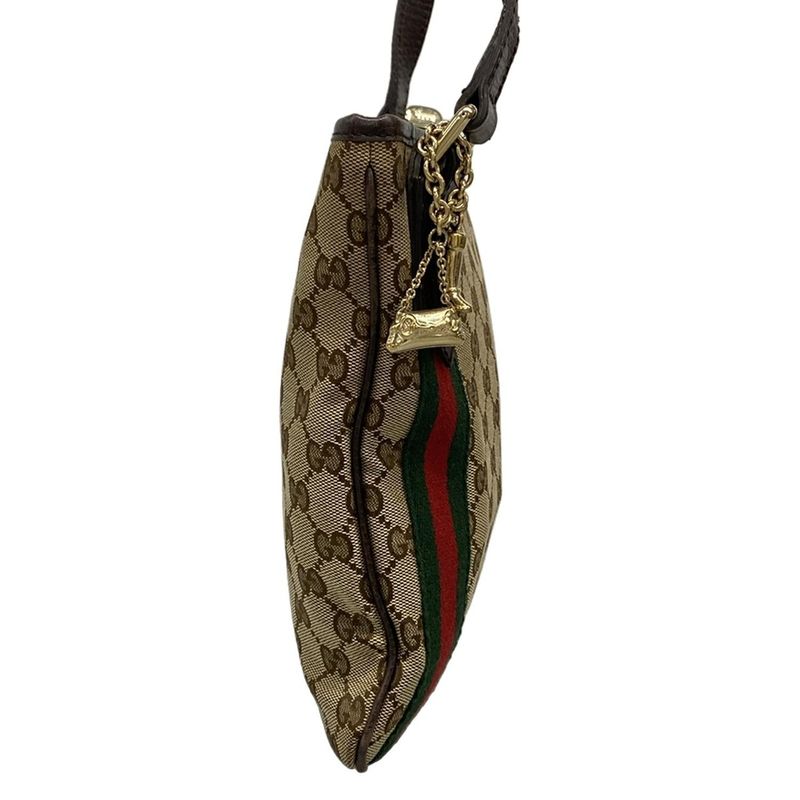 Gucci Shoulder Bag GG Pattern Sherry (web) 144388 Dark Brown X Beige X Multi