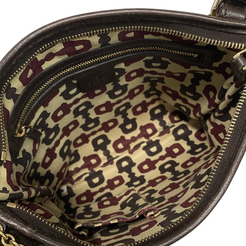 Gucci Shoulder Bag GG Pattern Sherry (web) 144388 Dark Brown X Beige X Multi