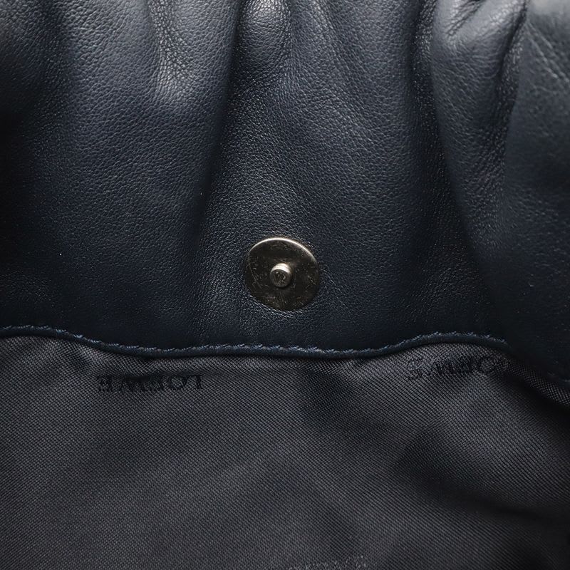 Loewe Anagram Pochette Shoulder Bag Draw String One Leather Dark Navy