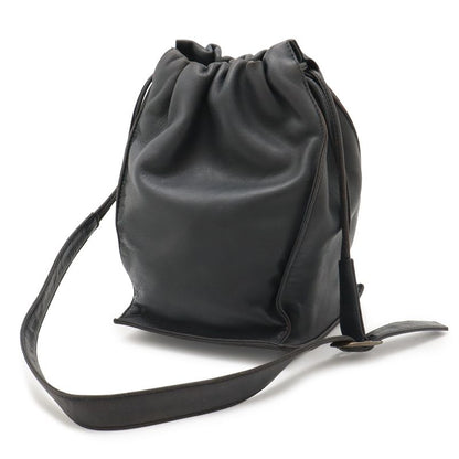 Loewe Anagram Pochette Shoulder Bag Draw String One Leather Dark Navy